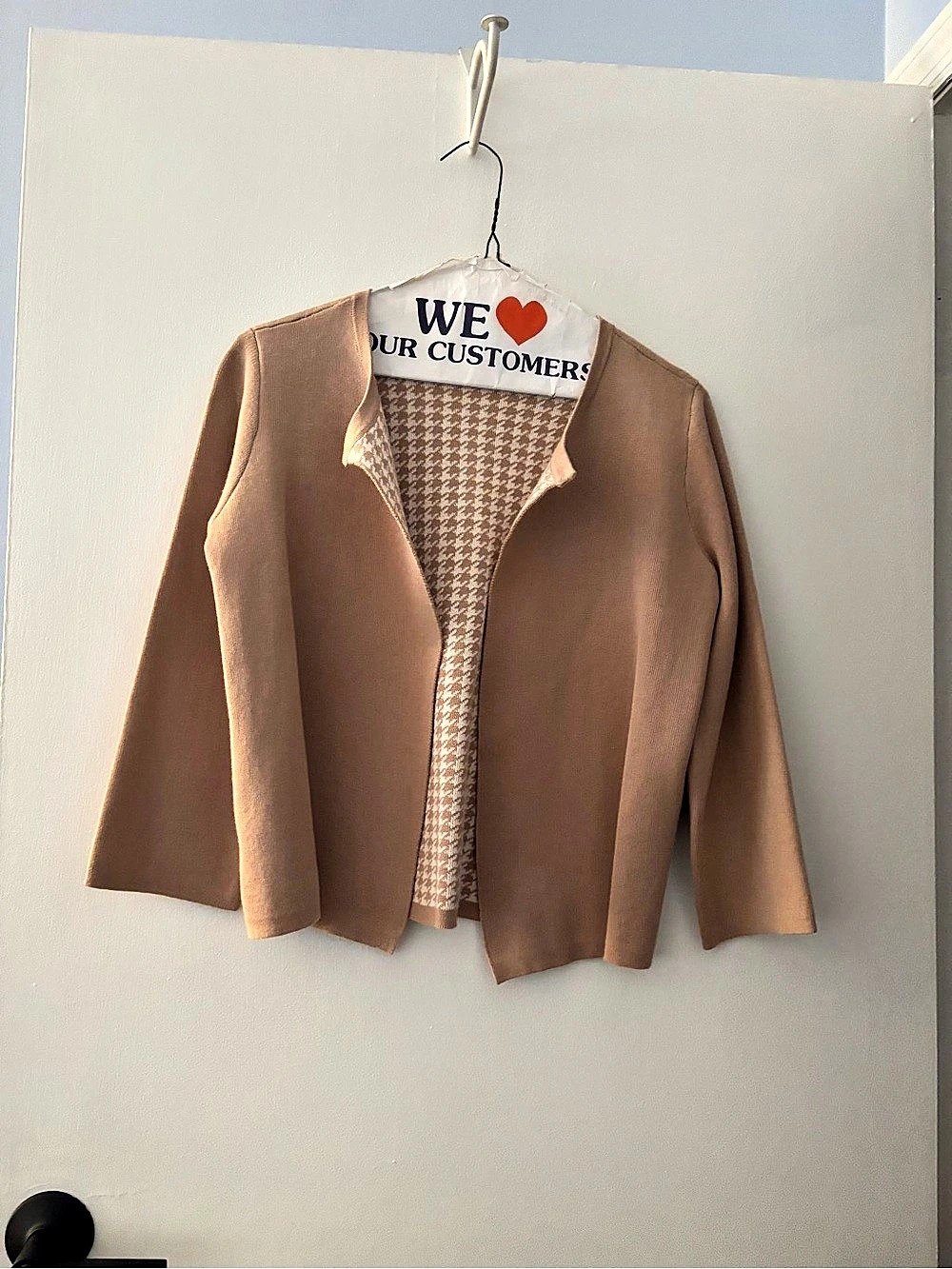 Houndstooth Blazer in Brown Like New